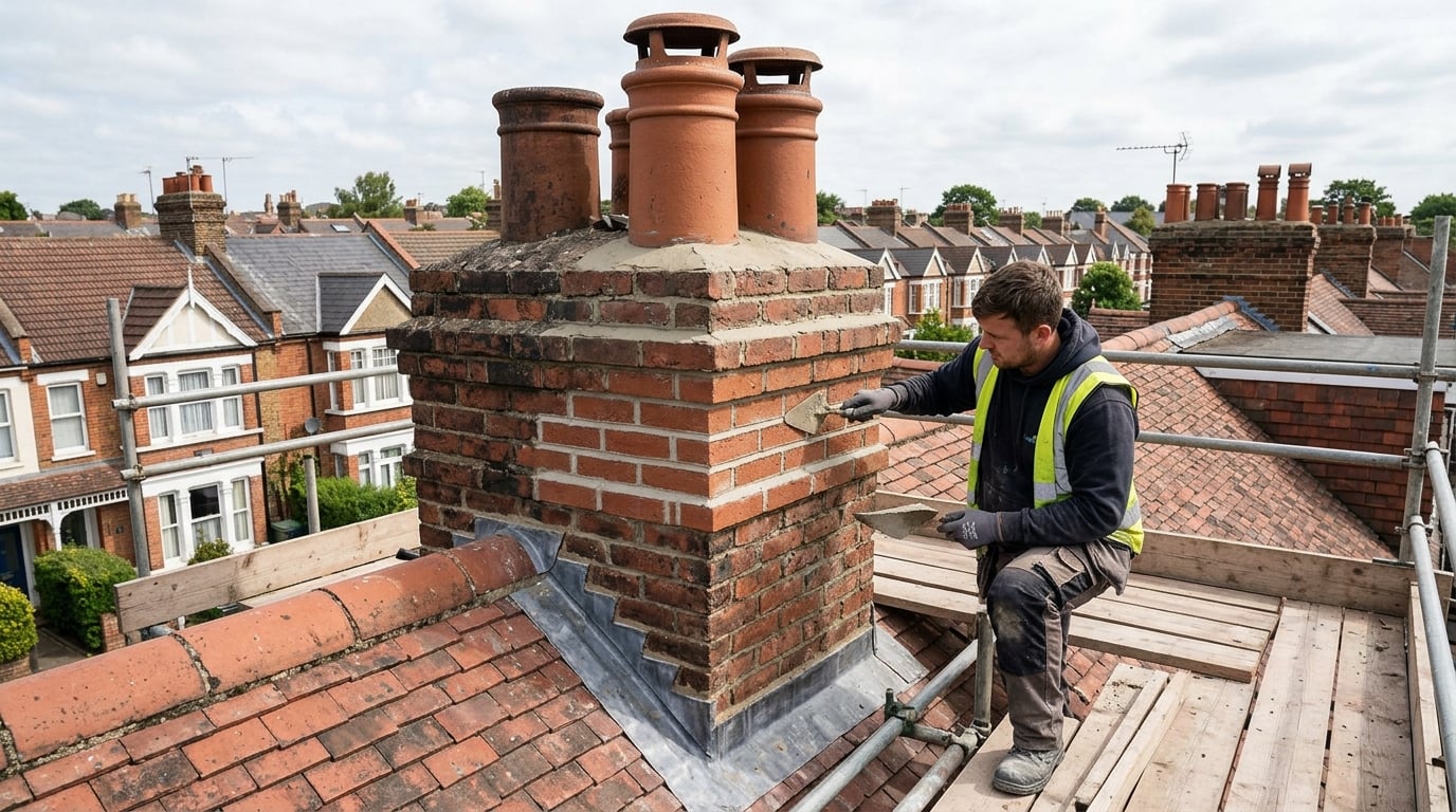 Chimney stack repaired and made weathertight