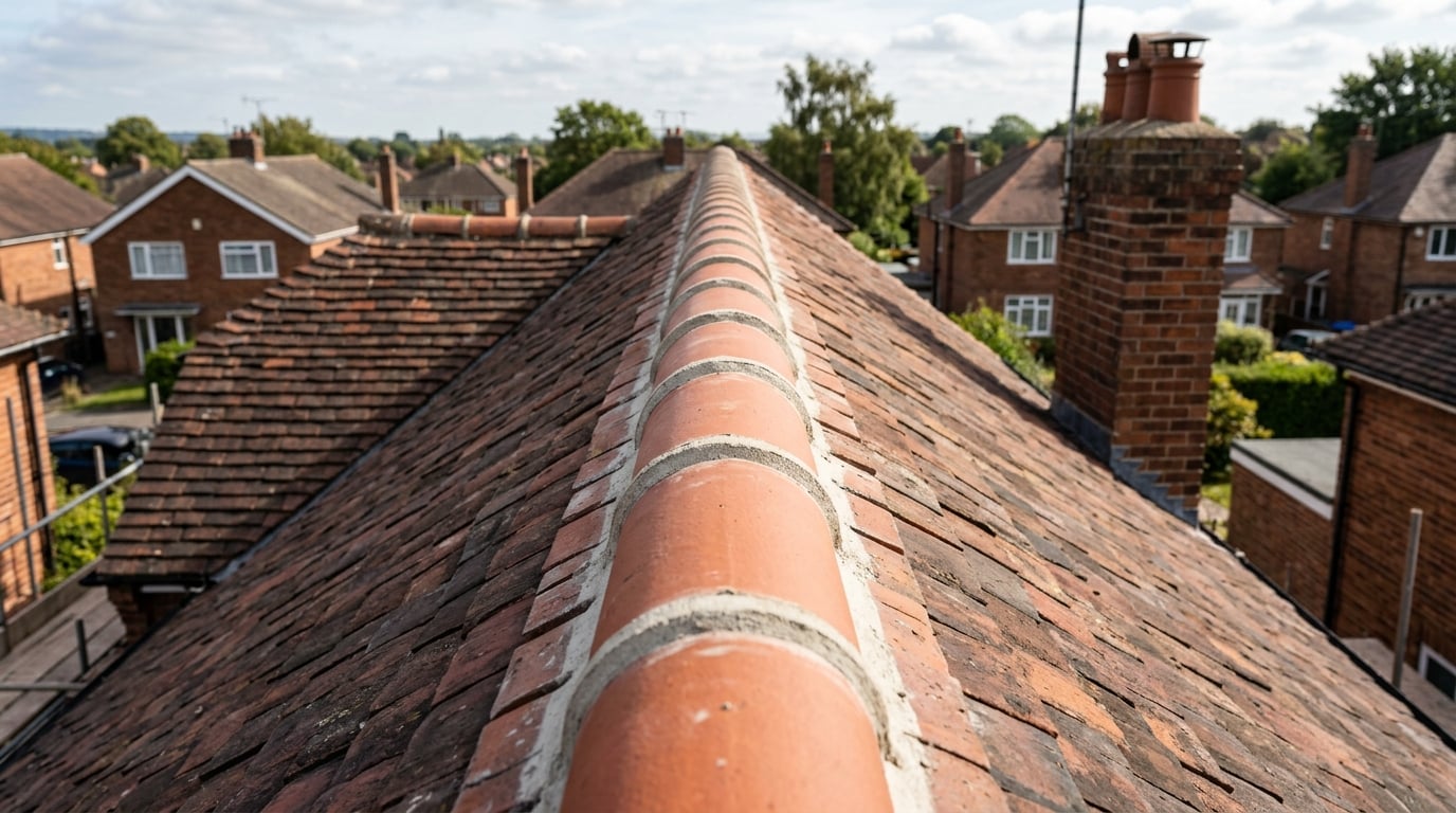Ridge tiles repointed for a secure, weathertight finish