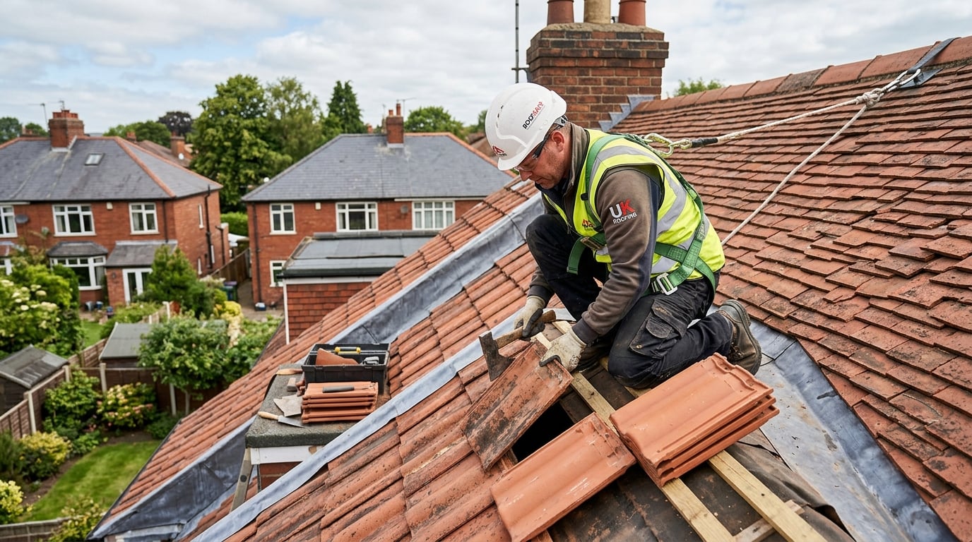 Roof repair work completed by our roofing team